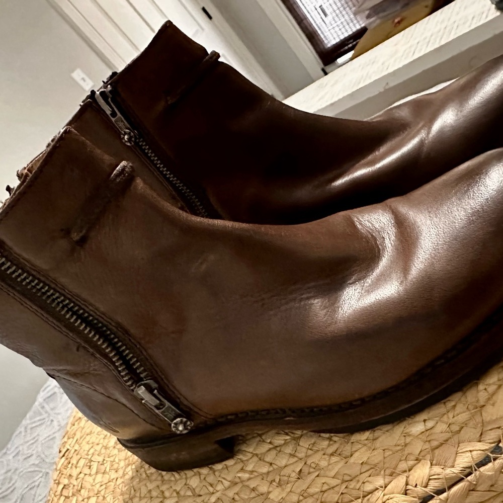 Frye Brown Leather Ankle Boots - Veronica